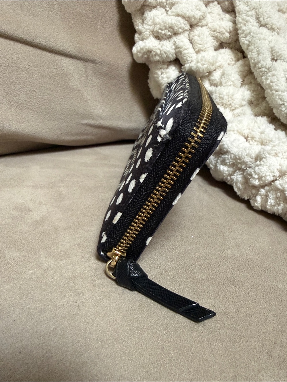 kate spade Black and White Polka Dot Zip-Around Wallet - Picture 4 of 12